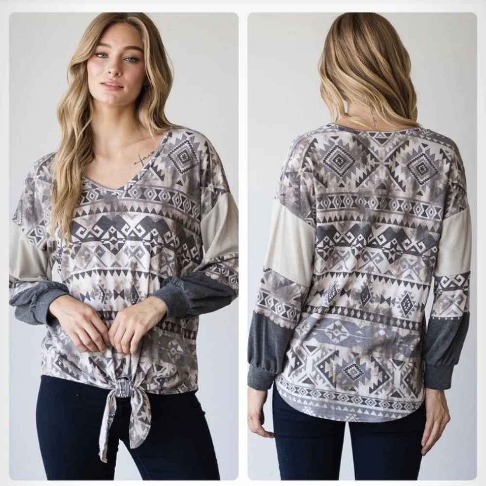 Aztec Print Top - Picture 1 of 3